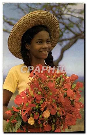 Carte Postale Moderne Martinique L Enfant Aux fleurs