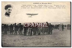 Carte Postale Ancienne Avion Aviation Garros sur monoplan Bleriot