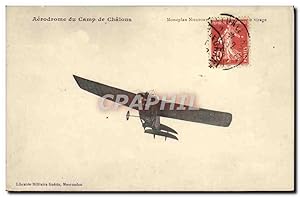 Carte Postale Ancienne Avion Aviation Aerodrome du camp de Chalons Monoplan Nieuport