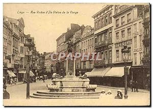 Carte Postale Ancienne Liege Rue Vinave D'île Statue De La Vierge Joaillier Bijoutier Spee Zelis