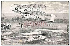 Carte Postale Ancienne Avion Aviation Henri Farman battant le record de l'aeroplane