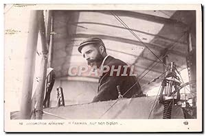 Carte Postale Ancienne Avion Aviation H Farman sur son biplan