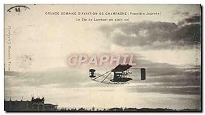 Carte Postale Ancienne Avion Aviation Grande semaine d'aviation de Champagne Premiere journee Le ...