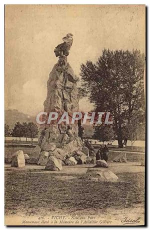 Carte Postale Ancienne Avion Aviation Vichy Nouveau parc Monument eleve a la memoire de l'aviateu...