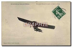 Carte Postale Ancienne Avion Aviation Aerodrome du camp de Chalons Monoplan Nieuport en plein vol...