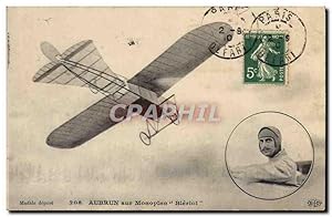 Carte Postale Ancienne Avion Aviation Aubrun sur monoplan Bleriot