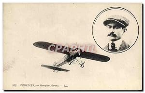 Carte Postale Ancienne Avion Aviation Vedrines sur monoplan Morane