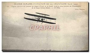 Carte Postale Ancienne Avion Aviation Grande semaine de l'aviation de la Champagne Eugene Lefebre...