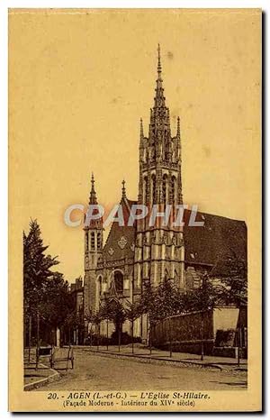 Carte Postale Ancienne Agen L'Eglise St Hilaire