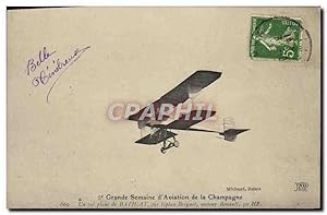 Carte Postale Ancienne Avion Aviation 2eme grande semaine d'aviation de la Champagne Un vol plané...