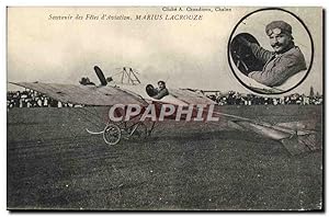 Carte Postale Ancienne Avion Aviation Souvenir des Fêtes d'aviation Marius Lacrouze