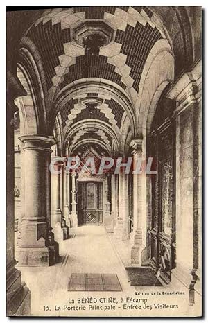 Seller image for Carte Postale Ancienne La Benedictine a Fecamp La porterie principale Entre des visiteurs for sale by CPAPHIL