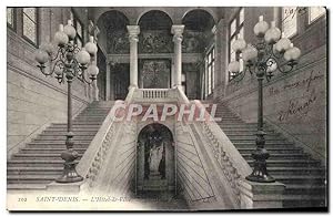 Carte Postale Ancienne Saint Denis L'Hôtel de Ville Le grand escalier