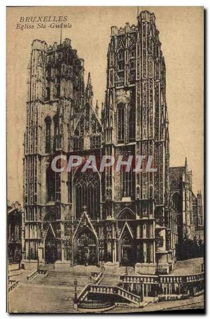 Carte Postale Ancienne Bruxelles Eglise Ste Gudule