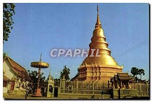 Bild des Verkufers fr Carte Postale Moderne Attractive Chedee In The Compound of Wat Phrathat Hariophoon chai in Lampoon North Thailand zum Verkauf von CPAPHIL