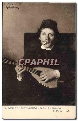 Imagen del vendedor de Carte Postale Ancienne Musee Du Luxembourg Paris Carolus Duran Le poete a la mandoline a la venta por CPAPHIL