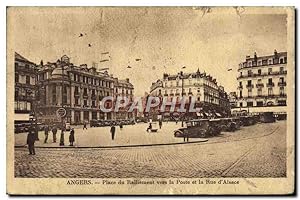 Carte Postale Ancienne Angers Place du Ralliement Vers la Poste etr la Rue d'Alsace