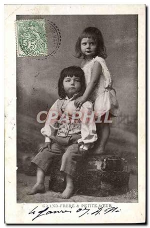 Bild des Verkufers fr Carte Postale Ancienne Fantaisie Enfants Grand frere et petite soeur zum Verkauf von CPAPHIL