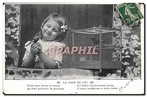 Seller image for Carte Postale Ancienne Fantaisie Enfant La cage de Lili Oiseau for sale by CPAPHIL