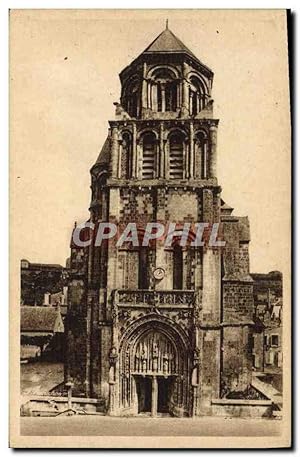 Carte Postale Ancienne Poitiers L'Eglise Saint Radegonde Le clocher et son entrée Ouest