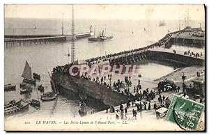 Carte Postale Ancienne Le Havre Les Brise Lames et l'Avant Port