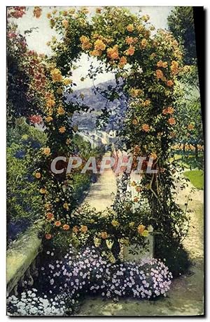 Bild des Verkufers fr Carte Postale Ancienne Cote d'Azur Le jardin fleuri Fleurs zum Verkauf von CPAPHIL