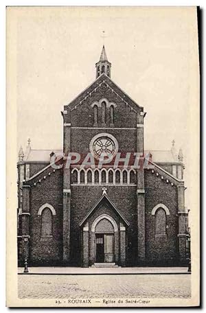 Carte Postale Ancienne Roubaix Eglise du Sacre Coeur