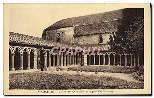 Carte Postale Ancienne Charlieu Cloître des Cordeliers et L'Eglise