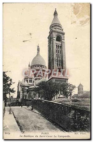 Imagen del vendedor de Carte Postale Ancienne Paris La Basilique Du Sacre Coeur Le Campanle a la venta por CPAPHIL