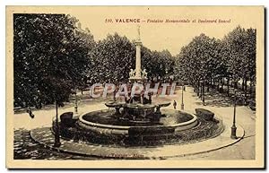 Carte Postale Ancienne Valence Fontaine Monumentale Et Boulevard Bancel