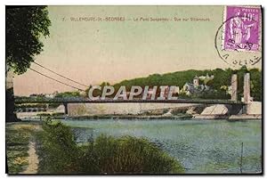 Carte Postale Ancienne Villeneuve St Georges Le Pont Suspendu vue Sur Villeneuve