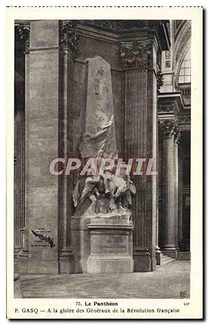 Immagine del venditore per Carte Postale Ancienne Paris Le Pantheon A La Gloire Des Generaux De La Revolution franaise Gasq venduto da CPAPHIL