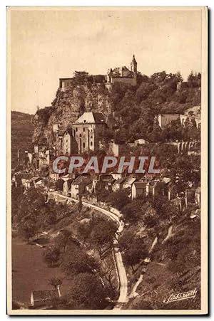 Carte Postale Ancienne Rocamadour vue générale De La Route De I'Hospitalet