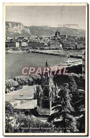 Carte Postale Moderne Geneve Monument Brunswick et vue sur la ville