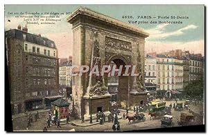 Carte Postale Ancienne Paris Porte St Denis vue Prise Des Boulevards