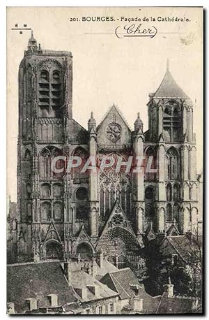 Carte Postale Ancienne Bourges Façade de la Cathédrale