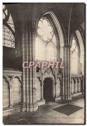 Carte Postale Ancienne Basilique de Saint Denis Porte du Bas Cote de droite