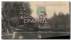Carte Postale Ancienne Montelimar Jardin Public Marbre le Lion et le Ret