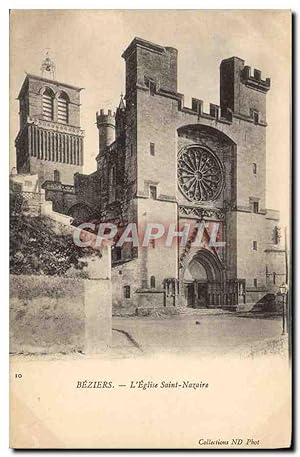 Carte Postale Ancienne Beziers L'Eglise Saint Nazaire