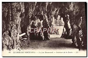 Carte Postale Ancienne Le Bois De Vincennes Le Lac Daumesnil Intérieur de la grotte