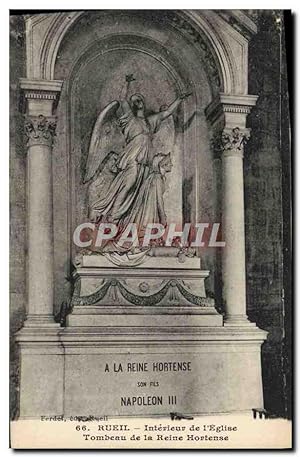 Carte Postale Ancienne Rueil Intérieur De I'Eglise Tombeau de la reine Hortense