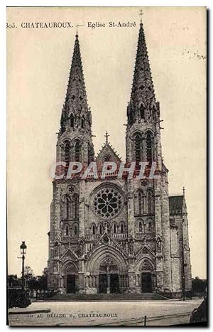 Carte Postale Ancienne Châteauroux Eglise St Andre