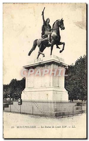 Carte Postale Ancienne Montpellier La Statue De Louis XIV