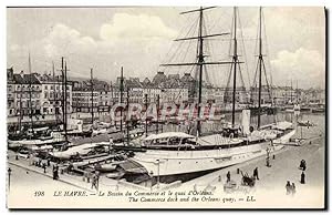 Carte Postale Ancienne Le Havre Le Bassin du Commerce et le Quai d'Orleans Bateau