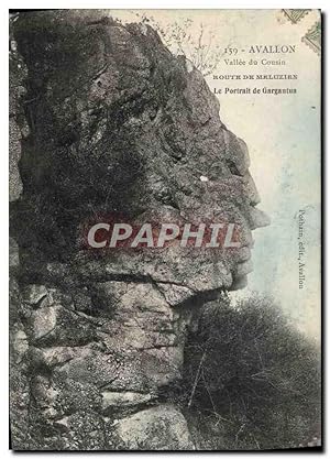 Carte Postale Ancienne Avallon Vallée du Cousin Route de Meluzien Le portrait de Gargantua