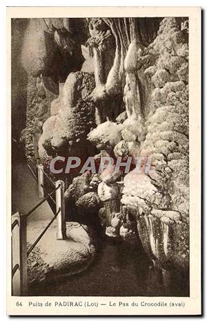 Carte Postale Ancienne Puits de Padirac Le Pas du Crocodîle