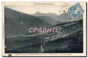 Bild des Verkufers fr Carte Postale Ancienne Saint Veran Valle Du Queyras vue gnrale A Gauche Le Raus zum Verkauf von CPAPHIL