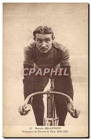 Carte Postale Ancienne Velo Cycle Cyclisme Romain Bellenger Vainqueur du Circuit de Paris 1919 1922