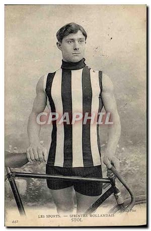 Carte Postale Ancienne Velo Cycle Cyclisme Sprinter hollandais Stol