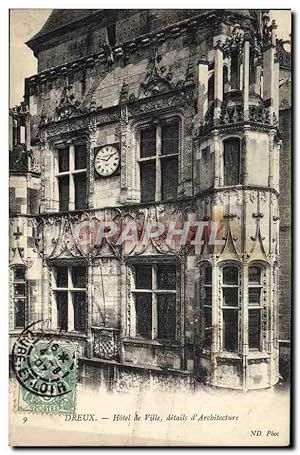 Seller image for Carte Postale Ancienne Dreux Htel de Ville details d'Architecture for sale by CPAPHIL